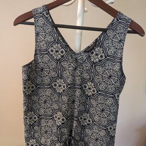 Blue/Gray V-neck Banana Republic Factory V-neck Tank-- Size XS